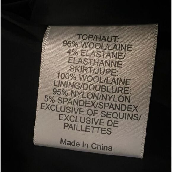 Tory Burch Charcoal Sequin Embellished Wool Midi Dress Gold/Gray Sz Small - Picture 11 of 12